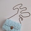 Geweven crossbody tas | Lichtblauw en zilver