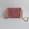 Geweven crossbody tas | Mauve en beige