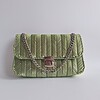 Geweven crossbody tas | Metallic groen en zilver