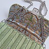 Geweven crossbody tas | Metallic groen en zilver