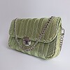 Geweven crossbody tas | Metallic groen en zilver