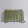 Geweven crossbody tas | Metallic groen en zilver