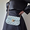 Geweven crossbody tas | Mintgroen en goud
