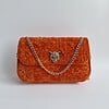 Geweven crossbody tas | Oranje en goud