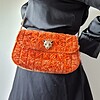 Geweven crossbody tas | Oranje en goud