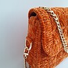 Geweven crossbody tas | Oranje en goud