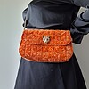 Geweven crossbody tas | Oranje en goud