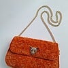 Geweven crossbody tas | Oranje en goud