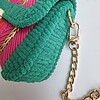 Geweven crossbody tas | Roze, groen en goud