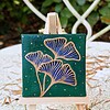Ginkgo Blad Mini Schilderij, Kleine Kunst Acryl