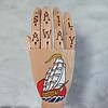 Houten Tattoo Handje – Schip met ondergaande zon en anker