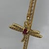 Luxe asymmetrische oorbellen goud en rood
