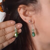 Oorbellen Collectie: Glans en kleur Blauw/Geel/Rood: Handgemaakt met glazen kralen
