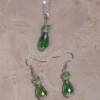 Oorbellen en ketting Collectie: Glans en kleur groen: Handgemaakt met glazen kralen