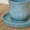 Theekopje met schoteltje warmgroen getint