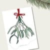 Vier kerstkaarten mistletoe