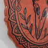 Vogel schedel muur decoratie rood
