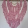 Wanddecoratie Iris-2, macramé, oud roze