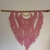 Wanddecoratie Iris-2, macramé, oud roze