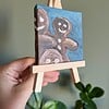 KUNSTBAL - Gingerbreadman - Handgeschilderd canvas voor in de kerstboom