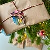 KUNSTBAL - Hulstblaadjes - Handgeschilderd canvas voor in de kerstboom