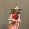 KUNSTBAL - Kerstbal aan tak - Handgeschilderd canvas voor in de kerstboom