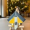KUNSTBAL - Kubuswoning - Handgeschilderd canvas voor in de kerstboom
