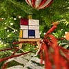 KUNSTBAL - Piet Mondriaan - Handgeschilderd canvas voor in de kerstboom