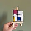 KUNSTBAL - Piet Mondriaan - Handgeschilderd canvas voor in de kerstboom