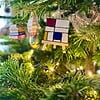 KUNSTBAL - Piet Mondriaan - Handgeschilderd canvas voor in de kerstboom