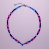 Ketting van roze en blauwe facetkralen
