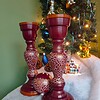 Luxe kandelaar met oosters motief - Bordeaux & Goud