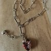 Rough Enough Collection, zilveren ketting met Mookaiet harthanger