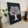 Textured Tree of Life – Black and White Canvas