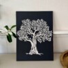 Textured Tree of Life – Black and White Canvas