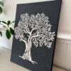 Textured Tree of Life – Black and White Canvas