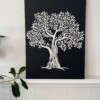 Textured Tree of Life – Black and White Canvas