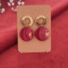 Vintage knoop oorbellen | Red & Gold