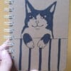 dagboek gelinieerd, met originele kattentekening (geen print)