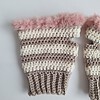 Gehaakte handschoenen - gehaakte vingerloze handschoenen | Beige, crème en poeder roze