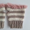 Gehaakte handschoenen - gehaakte vingerloze handschoenen | Beige, crème en poeder roze