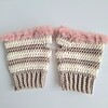 Gehaakte handschoenen - gehaakte vingerloze handschoenen | Beige, crème en poeder roze