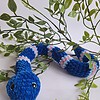 Gehaakte knuffel slang | Donkerblauw, lichtblauw en lichtroze