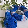 Gehaakte knuffel slang | Donkerblauw, lichtblauw en lichtroze