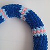 Gehaakte knuffel slang | Donkerblauw, lichtblauw en lichtroze