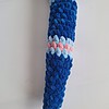 Gehaakte knuffel slang | Donkerblauw, lichtblauw en lichtroze