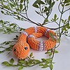 Gehaakte knuffel | Oranje, lila en lichtroze