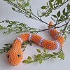 Gehaakte knuffel | Oranje, lila en lichtroze