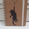 handgemaakt dagboek notitieboekje kat aan ballon gelinieerd, met originele kattentekening (geen print)