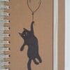 handgemaakt dagboek notitieboekje kat aan ballon gelinieerd, met originele kattentekening (geen print)